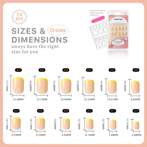 <span class=keywords><strong>Uñas</strong></span> Postizas <span class=keywords><strong>Cortas</strong></span> Cuadradas Francesas AIERFEI, Duraderas, Proveedor de Productos de Belleza, <span class=keywords><strong>Uñas</strong></span> <span class=keywords><strong>Elegantes</strong></span>, Diseño Personalizado Aceptado - Product Image 4