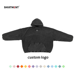 Sweat à capuche de marque personnalisé lavé à l'acide unisexe pull lourd de haute qualité Boxy Double couche 100% coton sweats à capuche pour hommes - Product Image 3