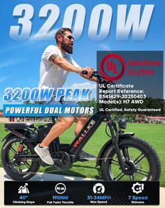 Vélo électrique à double moteur W-Wal_lkes- AWD flambant neuf pour adultes, certifié UL2849, batterie 48V 60Ah, 200 miles, contrôle par application - Product Image 2