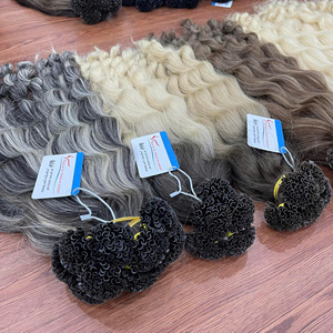 Vente en gros U Tip Extension de cheveux à double pointe de kératine Cheveux bouclés Cheveux humains vietnamiens plusieurs couleurs - Product Image 4