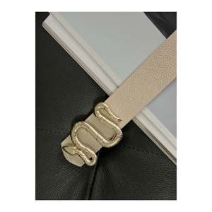 <b>Snake</b> Buckle Women's Trouser Belt, Jacket Belt, <b>Dress</b> Belt, Shirt Belt - BEIGE-GOLD - Product Image 1