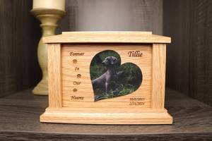 Wood Pet <b>Urn</b> for Ashes <b>Dog</b> Cat Box Personalized Cremation Casket Engraved Bespoke Small Medium Large - Product Image 5