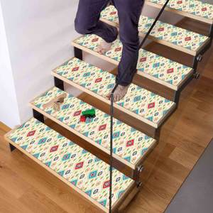 Tapis imprimé à motifs géométriques, Tapis vert, Tapis bleu, Tapis moderne pour chambre d'enfant, Gobelin - Product Image 1