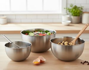 ชามเสิร์ฟสแตนเลสขัดเงาทำมือจากอินเดีย สำหรับจัดวางอาหารในงานปาร์ตี้ เป็นมิตรกับสิ่งแวดล้อม ทนทาน เหมาะสำหรับจัดเลี้ยงในร่ม จำหน่ายจำนวนมาก - Product Image 6