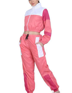 Ensemble de survêtement élégant, vêtements de sport, veste coupe-vent, fabricant personnalisé, femmes, décontracté - Product Image 4