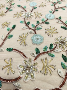 Tela de Encaje con Cuentas de Alta Calidad, Lujosa, Clásica, con Cuentas de Cristal, Disponible al Mejor Precio - Product Image 6