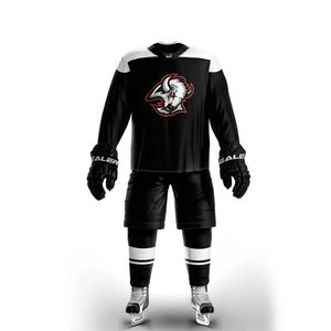 ชุดฮอกกี้น้ำแข็งขายดี ผลิตจากโพลีเอสเตอร์ 100% รับสกรีนโลโก้ สำหรับใส่เล่นกีฬาหรือสวมใส่ลำลอง ระบายอากาศได้ดี รับผลิตแบบ OEM - Product Image 1