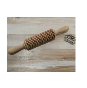 Rouleau à pâtisserie en bois en forme de rouleau à pâte pour Noël et taille personnalisée et design d'aspect sculpté - Product Image 5