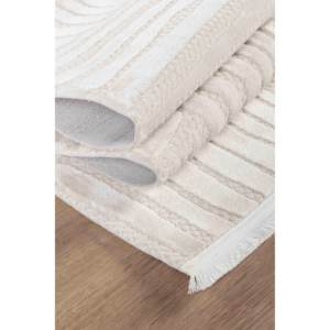 BY007 Crème-Café Doux Texturé Polyester Tapis Haute Qualité 10mm Épais Moderne Tapis pour Adolescent Chambres Rectangle Couloir Motif - Product Image 2