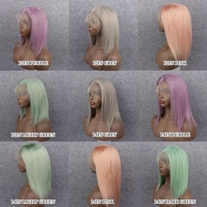 Del <span class=keywords><strong>Turchese</strong></span> Del commercio all'ingrosso 613 di Colore Biondo <span class=keywords><strong>Parrucca</strong></span> Brasiliani Del Virgin Dei Capelli Umani di Colore Rosa Arancio Blu Rosso Grigio Colorato Frontal Del Merletto <span class=keywords><strong>Parrucca</strong></span> Bob - Product Image 2