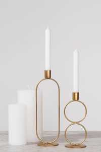 Unique Modern Gold Metal Geometric Pyramid Taper <b>Candle</b> Holder Set Wedding Dining Table Centerpiece Home Decoration Items Luxury - Product Image 5