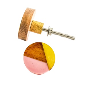 Boutons d'armoire en laiton en corne d'os en résine rose ivoire à rayures dorées modernes pour tiroirs de cuisine armoires commodes chambres à coucher - Product Image 1