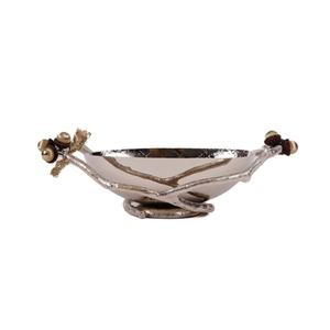 Bol de pièce maîtresse de décor à la maison avec bol à salade en feuille d'or bol de service de finition en métal argenté de qualité supérieure pour les fêtes - Product Image 6