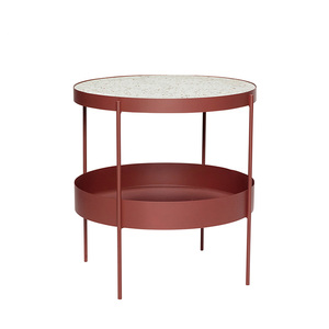 Table ronde en métal moderne et de luxe en pierre à double rangement Vente en gros Fabriqué en Inde Bureau Maison Chambre Restaurant hôtel - Product Image 1