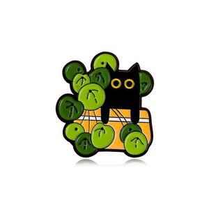 Custom Black <b>Cat</b> in Green Bushes PVC Enamel Pin Playful Nature-Themed Badge - Product Image 1