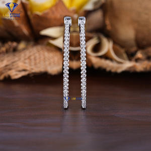 2.00 TDW Round Cut Diamond White <b>Gold</b> <b>Earring</b> by Labstone / Elegance Aglow in Diamonds / EF-VS Colour - Product Image 3