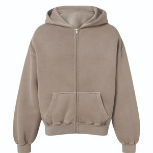 Sudadera con capucha de lana polar de peso pesado personalizada para hombre al por mayor 2026 ropa de calle de invierno con doble cremallera Impresión digital logotipo personalizado - Product Image 1