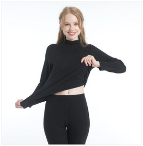 New Fabric Heat Velvet Thermal <b>Long</b> <b>Johns</b> Slim Body Double Sanded Napping Fleece Wear Suits for <b>Women</b> - Product Image 3