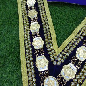 Masonic Regalia OES Worthy Patron/Matron Velvet <b>Apron</b> with Beaded Collar - Product Image 3