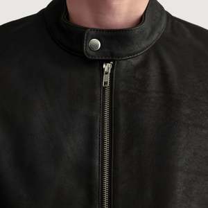 Zen Genuine Sheepskin Leather <b>Biker</b> <b>Jacket</b> Brown Tumbled Reversible with Zippered Closure XS Size Coated Spandex for Autumn - Product Image 5