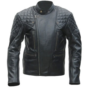 Chaqueta de piel de oveja cálida de invierno para hombre, ropa informal transpirable, chaqueta de motocicleta negra de cuero genuino impermeable razonable - Product Image 1