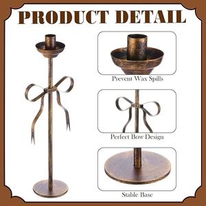 Porte-chandelier Bow Tall Taper Lot de 3 métaux décoratifs étonnants pour les festivals pour les cadeaux et la décoration intérieure - Product Image 4