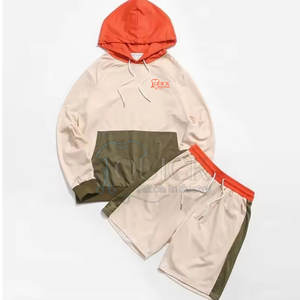 Conjunto de Pantalones Cortos con Capucha para Hombre, Diseño Nuevo y Personalizable, Color Sólido, Largo hasta la Rodilla, Ropa Casual de Verano, Transpirable, Ligero, de Poliéster/Algodón - Product Image 1