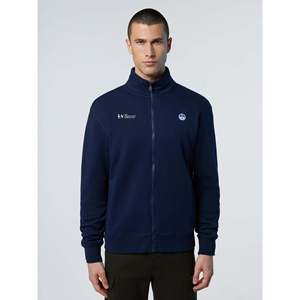 Felpa in maglia con zip intera North Sails AC38 Collection blu navy, casual, autunnale, lavaggio enzimatico, ricamo 3D, foderata - Product Image 4