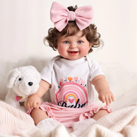 Poupée Reborn Babeside Malia 20 pouces en vinyle, mini jouet en peluche, poupée de mode, princesse, fille, longues boucles brunes, peinte à la main