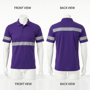 Hot Selling <b>Cheap</b> Price Men's Workwear <b>Shirt</b> Short Sleeve And Reflective Comfortable Stripes Safety Security Polo <b>Shirt</b> - Product Image 5