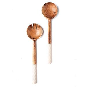 Cuillère et fourchette de service à salade en bois de mangue/d'acacia Matériau écologique Couverts Cuillère de service à salade en bois Fourchette Vaisselle en bois Couverts - Product Image 6