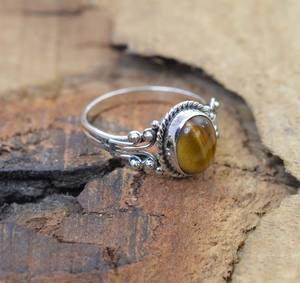 Ojo de tigre marrón genuino 7x9mm Ajuste de bisel sólido 925 plata esterlina hecho a mano anillo clásico para mujer para aniversario fino - Product Image 3