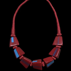 Conjunto de collares de madera de tendencia, gargantillas de eslabones de estilo personalizado, forma de bola Natural, bordado colorido, cuentas de vidrio de semilla, joyería de fiesta - Product Image 5