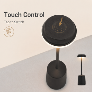 Modern Black Metal Led <b>Table</b> <b>Lamp</b> With Touch Control Stepless Dimming For Bedroom <b>Study</b> Living Room Office Pack Of 2 - Product Image 4
