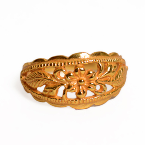 Joyería elegante minimalista francesa, anillo de banda de girasol chapado en oro de 18 quilates resistente al agua, anillo de dedo de acero inoxidable - Product Image 1