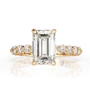 Bagues en diamant taille émeraude certifiées IGI GIA, cultivées en laboratoire, en or massif pur 10k/14k/18k, bijoux en gros pour femmes, cadeau - Product Image 1