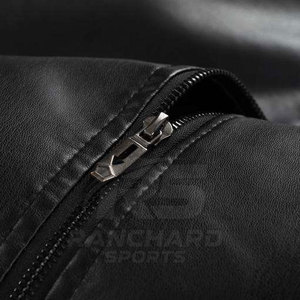 Chaqueta Bomber de Cuero, Elegante, Cómoda, Informal, a la Moda, Chaqueta Bomber de Cuero de Moda, Suave, Moderna, para Uso Diario - Product Image 5