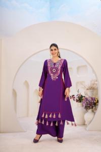 Robes pour femmes en rayonne avec travail de miroir, Salwar Kameez décontracté et robe de soirée, costume en coton prêt à porter cousu - Product Image 4