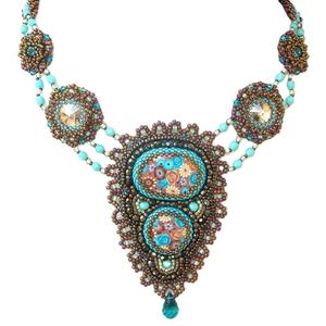 High Quality Beads with Resin <b>Pendant</b> Awesome Design Modern Wedding Necklace - Product Image 2