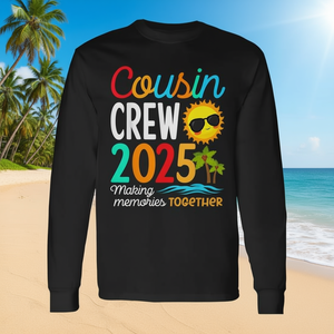 T-shirt à manches longues assorti pour la famille Cousin Crew 2025, idéal pour les vacances d'été à la plage – Produit promotionnel - Product Image 3
