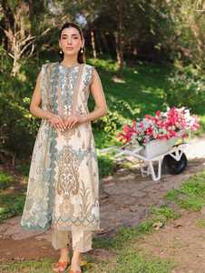 Nouvelle Georgette brodée pakistanaise avec appliques de perles Collection de costumes en organza Dupatta imprimés numériques - Product Image 4