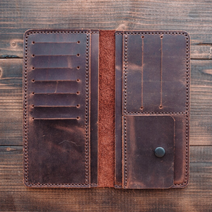 Porte-cartes long en cuir véritable personnalisé Porte-cartes long portefeuille en cuir pour hommes de haute qualité - Product Image 1