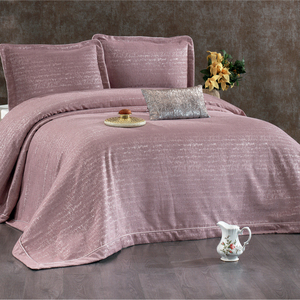 Guzide Masal Dried Rose4-Piece Customized Classic Luxury Home <b>Bedspread</b> <b>Set</b> 100% Chenille Organic Woven Striped Washable Ant - Product Image 1