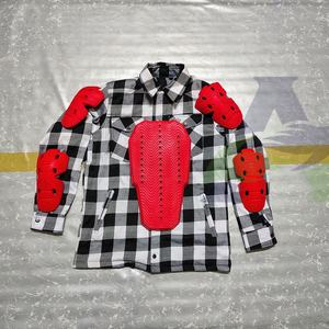 Camisa de Franela para Motocicleta con Protección de Nivel 2, Homologada CE, con Almohadillas Rojas, Camisa Protectora de Franela para Motocicleta, Camisa de Franela de Aramida para Motocicleta - Product Image 2