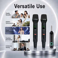 Ensemble de microphones sans fil portables avec boîtier métallique, suppression du bruit, anti-interférences, signal stable pour église, mariage, spectacle en direct