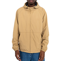Veste coupe-vent d'hiver à col montant et capuche personnalisable avec logo OEM pour hommes, grande taille, pour sports de plein air, écologique et respirante