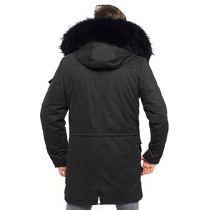 Veste parka imperméable écologique pour homme, sports de plein air, hiver, coupe-vent, doublure en polaire softshell, capuche, devant - Product Image 6