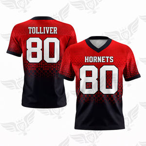 เสื้อฟุตบอลอเมริกันแบบตาข่ายสั่งทำพิเศษ พร้อมชื่อและหมายเลขผู้เล่น ระบายอากาศได้ดี ชุดกีฬา - Product Image 5