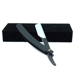 ANAAIF Rasoir droit vintage professionnel en acier au carbone avec manche noir pour l'épilation du corps - Product Image 2