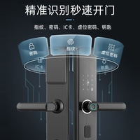 Article d'Expédition Rapide Système de Serrure Électronique d'Hôtel Poignée de Porte Intelligente Numérique en Bois à Empreinte Digitale et Clavier sans Clé pour Porte d'Entrée